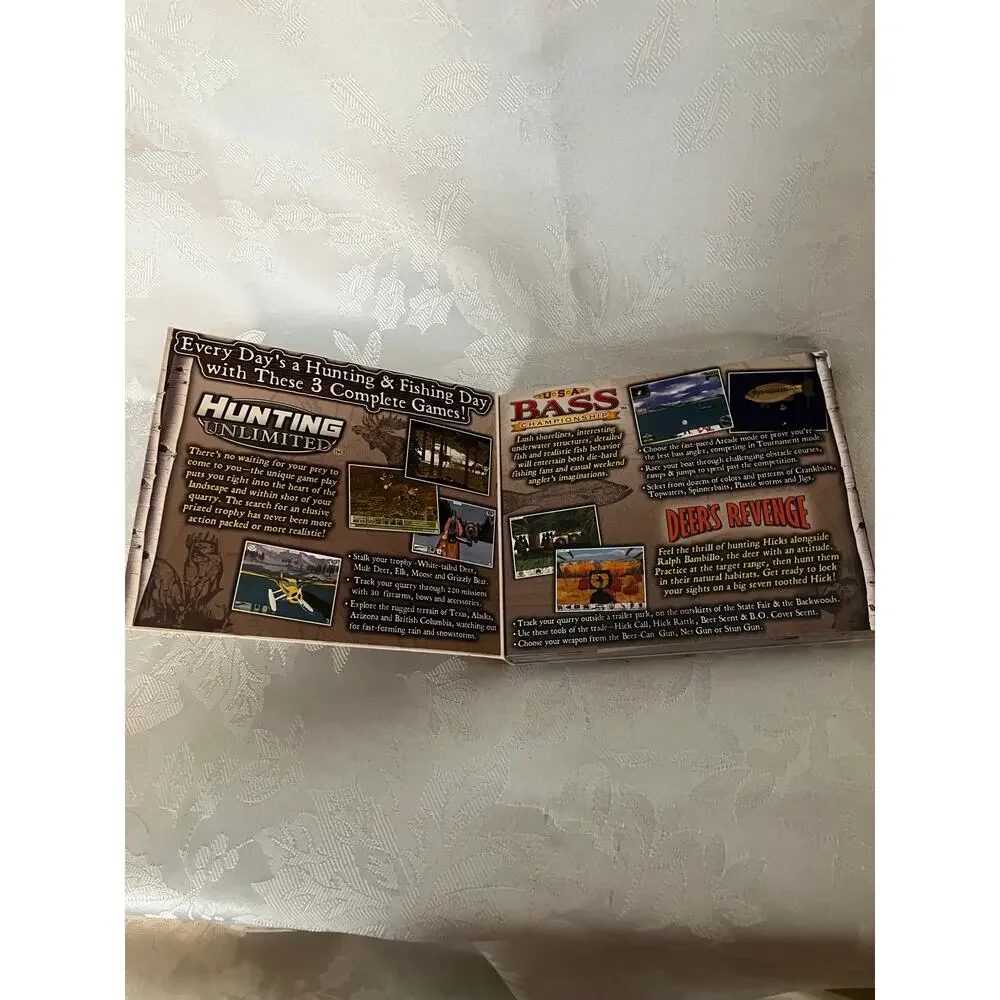 1994-1996 Great Outdoor Pack PC Cd-Rom Hunting Unlimited USA Bass Deer's Revenge